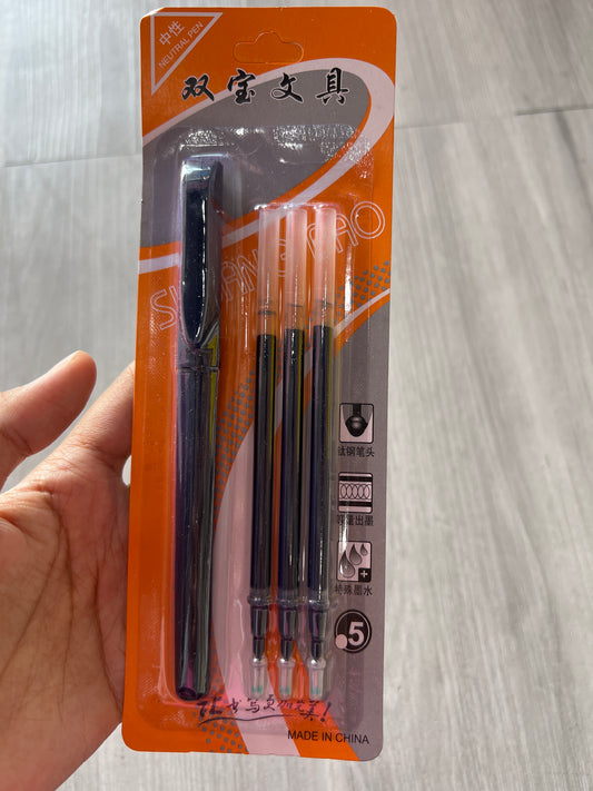1 Pen + 3 Refills Ballpoint Set