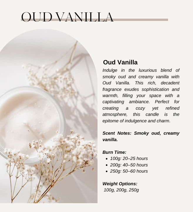 HERA LUXURY OUD SCENTED CANDLES 100G