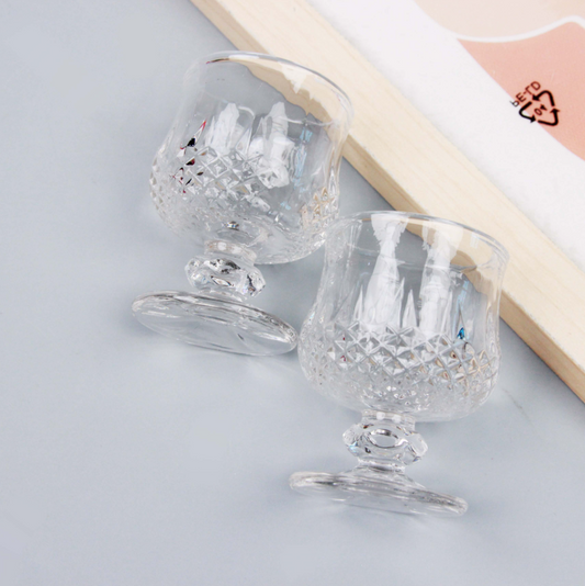 Mini vintage juice/dessert glass RM1 at Satuland - Cheras Kuala Lumpur pink discount store - Clear mini wine glass 4.5×7 cm RM1 cheap glassware at Satuland Cheras Kuala Lumpur