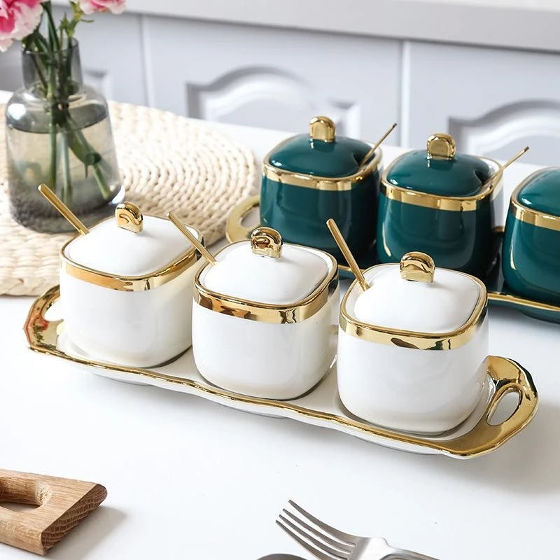 RM69 Murah XXL Heavy Gold Set | Xxl Heavy Gold Set  Nordic Luxury Spice Jar Kitchenware RM99 – SatuLand KL (White Gold)