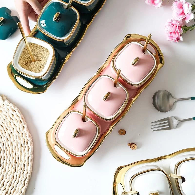 RM69 Murah XXL Heavy Gold Set | Xxl Heavy Gold Set  Nordic Luxury Spice Jar Kitchenware RM99 – SatuLand KL (White Gold)