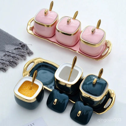 RM69 Murah XXL Heavy Gold Set | Xxl Heavy Gold Set  Nordic Luxury Spice Jar Kitchenware RM99 – SatuLand KL (White Gold)